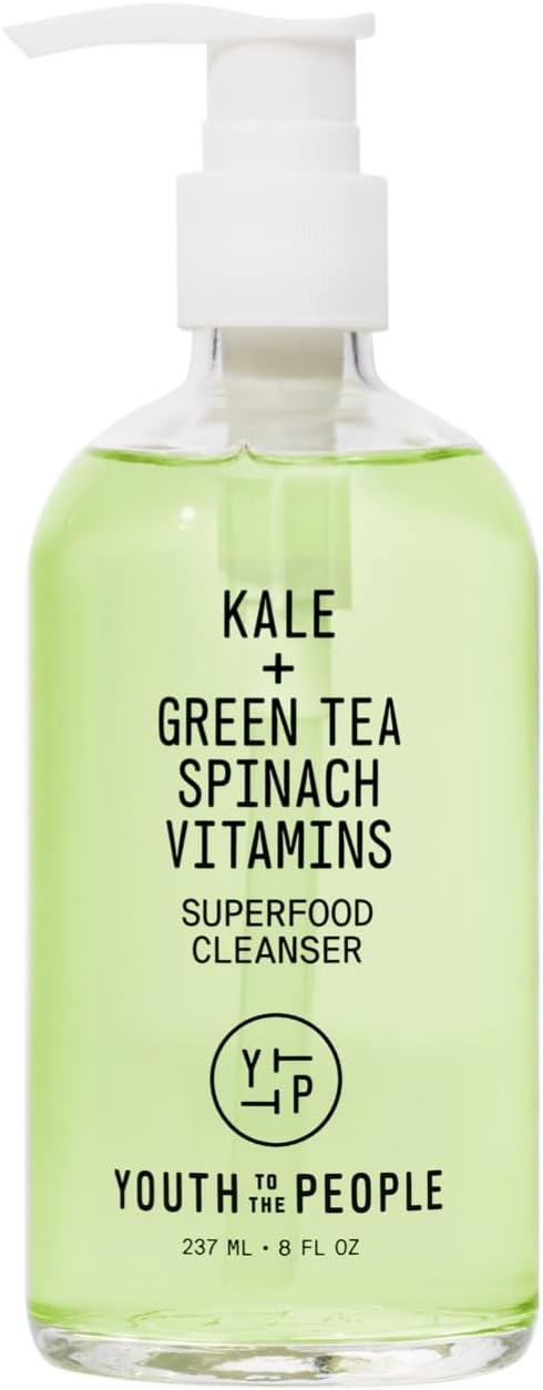 Youth To The People Superfood Cleanser, Enriched with Kale  Green Tea  Spinach, pH-Balanced Face Wash for All Skin Types, Gentle Skin Cleanser & Makeup Remover