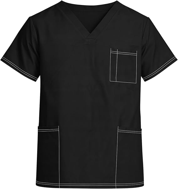 Mens Scrubs, Scrubs for Men Stretch V-Neck Scrub Top & Jogger Pant with 8 Pockets, Anti-Wrinkle Scrubs for Men