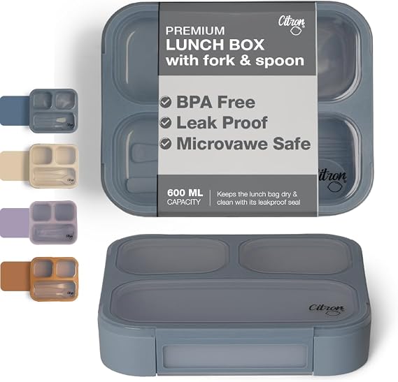 Citron Çatal ve Kaşıklı Bento Beslenme Kutusu Seti - Dusty Blue 1061992