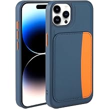 iPhone 15 Pro Max Kılıf Deri Görünümlü Kartlıklı Yeni Tarz Kapak Lacivert