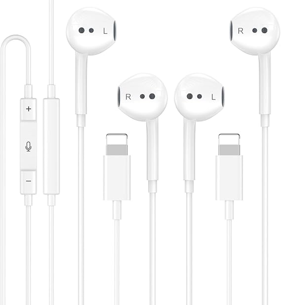 2 Pack Wired Headphones for iPhone Earbuds iPhone 14 Headphones Wired