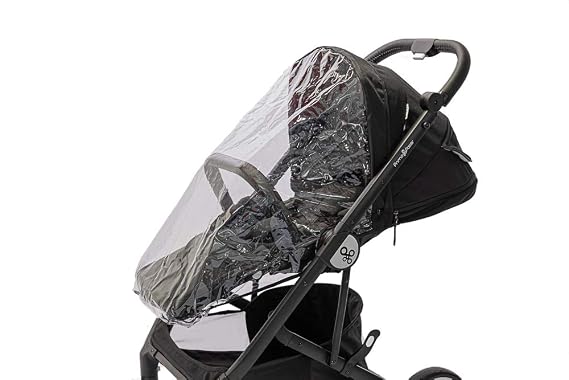Primo Passi Stroller Rain Cover, Icon V2 Stroller Weather Shield Food Grade PVC Plastic Waterproof Windproof Dust Resistant (Clear)