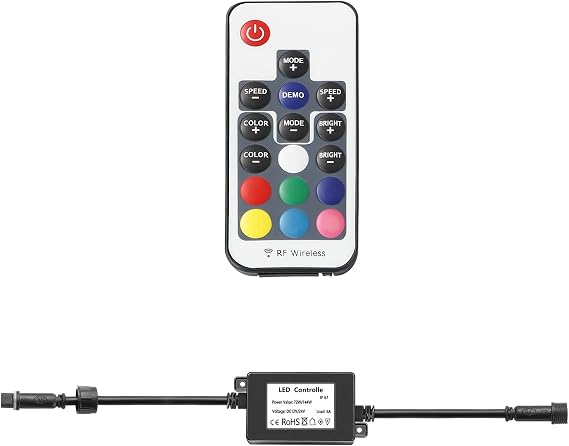 4 Pin Waterproof LED Deck Lights Remote Control and Controller for 10pcs RGB Lights Color Changing