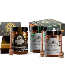Ellora Farms Greek Honey Bundle Pine & Thyme Raw Honey (450g) + Organic Thyme & Orange Blossom Raw Honey (2x1lb) Single Estate, Unfiltered, Cold-Pressed, Includes Wooden Dippers