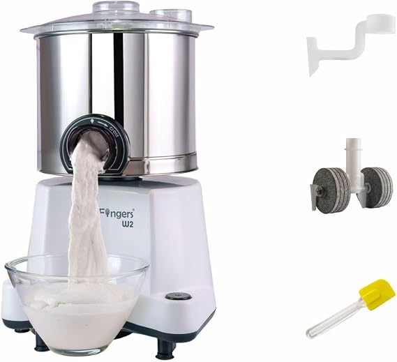 SmartFingers Comfort Plus, 2L Wet Grinder, White, 150W, 3 Speeds, Stainless Steel
