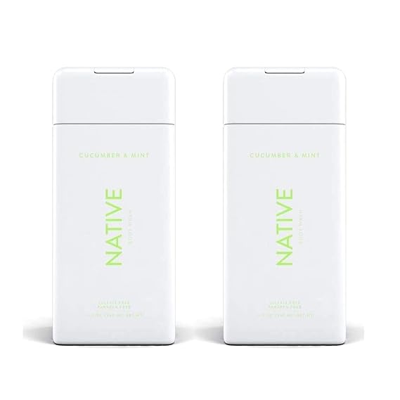 Native, Cucumber and Mint Body Wash 11.5 oz Bottles x2
