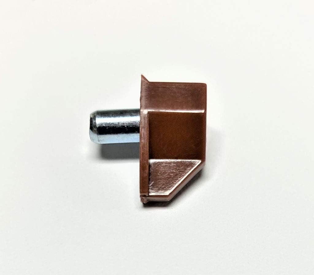 5mm Plastic Shelf Support with Steel Pin, Brown - 25 Pack