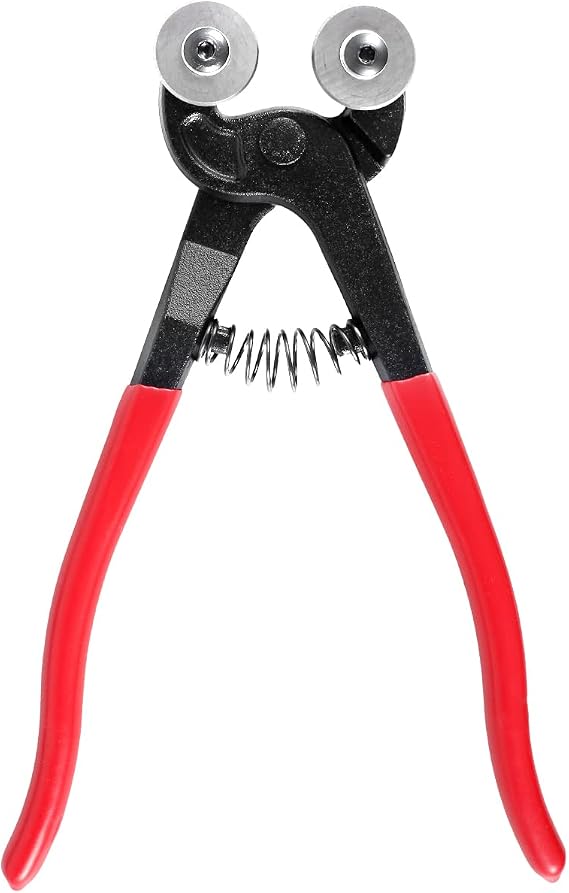 HL Glass Tile Nippers 8inch 200mm Heavy Duty Mosaic Nippers with Carbide Wheels Portable Tile Cutter Pliers Wheeled Tile Nippers Tool Ceramic Breaking Plier for Cutting Glass Ceramic KMUXEJ