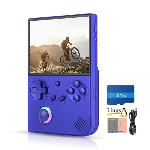 RG40XX V Retro Handheld Game Console 4.0 inch IPS Screen Joystick RGB Lighting Linux 64-bit System 3200mAh Video Gaming Console Supports 5G WiFi Bluetooth RG 40XXV RG 40XXV Indigo Blue