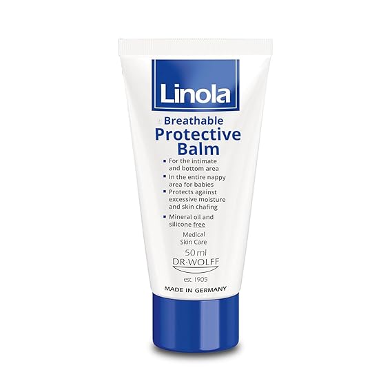 Linola Protective Balm - Breathable Balm to Protect the Skin from Soreness, Excessive Moisture & Chafing - also Suitable for the Intimate Area - Made in Germany - Vegan - 50 ml (1.7 Fl Oz)