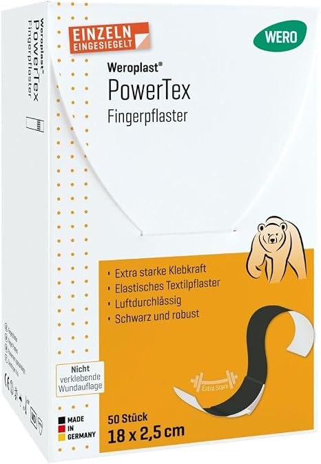 Wero Weroplast PowerTex Finger Plasters 18 x 2.5 cm Pack of 50