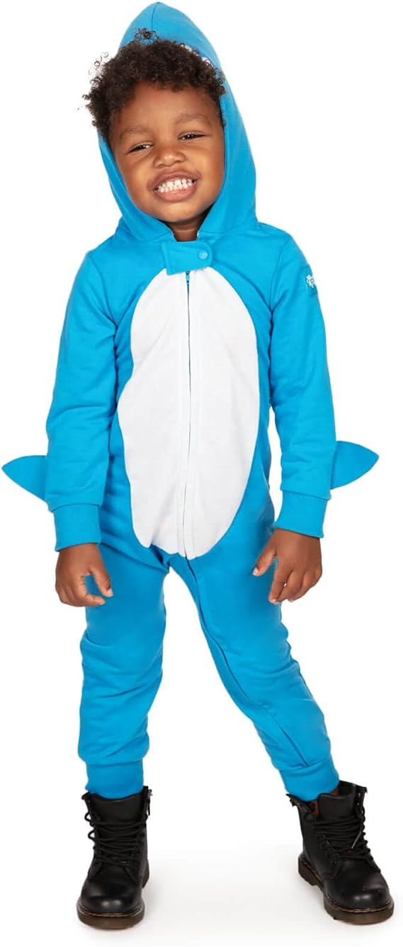Tipsy Elves Baby and Toddler Shark Halloween Costume - Cute Blue Unisex Shark Playsuit with Hoodie for Infants and Toddlers