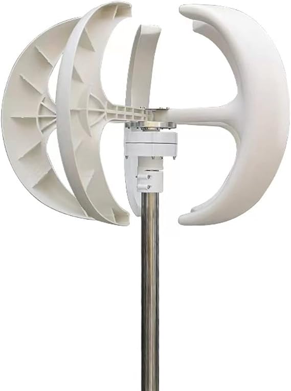 Vertical Wind Turbine Generator 2kw Windmill 12v 24v 48v Low Noise Speed Start With MPPT Charge Controller For Home Use(White,TURBINE ONLY_48V)