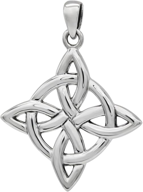 Moonlight Mysteries Witches Knot Pendant .925 Sterling Silver Celtic Wiccan Witchcraft Jewelry (1 inch)
