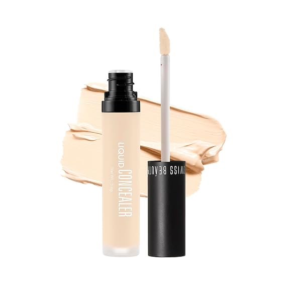 Swiss Beauty Liquid Light Weight Concealer With Full Coverage |Easily Blendable Concealer For Face Makeup With Matte Finish | Shade- Creamy Beige, 6g
