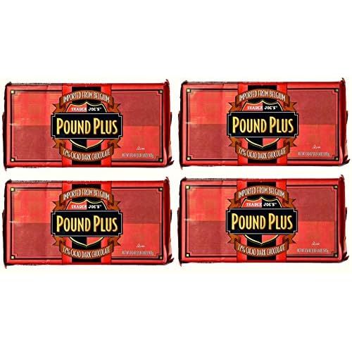 Trader Joes Pound Plus GIANT Belgian 72% Dark Chocolate Bar - 4 Pack 17.6 oz
