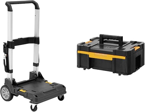 Dewalt DWST1-71196 Toolboxes-TOUGHSYSTEM & TSTAK, Black/Silver & DWST1-70705 T-Stak III Tool Storage Box with Drawer, Yellow/Black, 17.6 cm*44.0 cm*31.4 cm