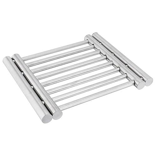 Ayarlanabilir Paslanmaz Çelik Nihale, 23 cm x 20 cm, 37 cme Kadar Genişleyebilir, Sıcak Tencere Altlığı