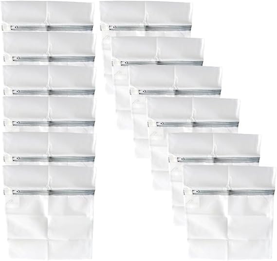 MABUA 12 Pcs Mesh Laundry Bags 12inches by 12inches with Zipper for Delicates, Mesh Washer, Travel Storage Organize Bags for Lingerie, Bra and Underwear Delicate Laundry Bag with Net Fabric