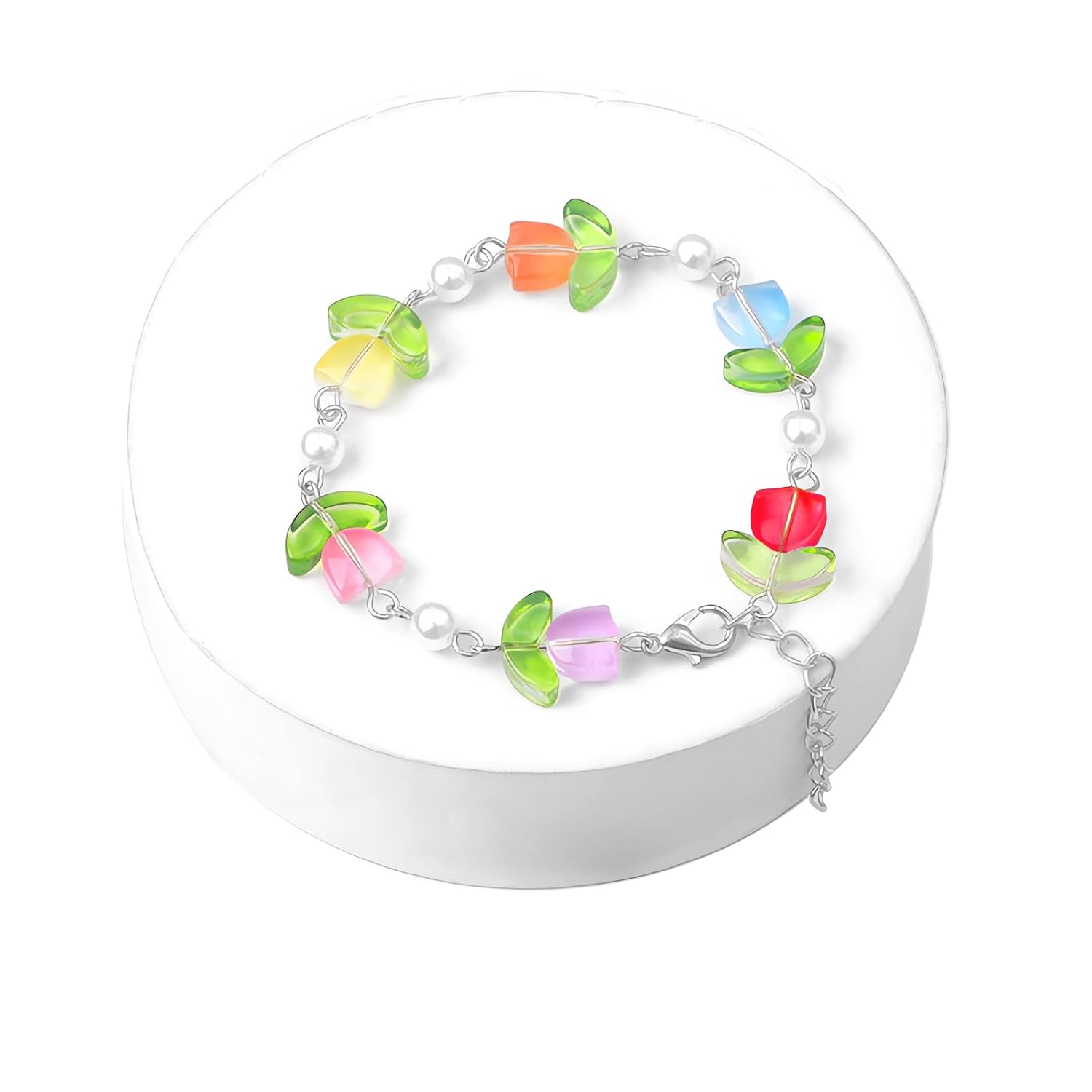 Tulip flower bracelet for women's jewelry Cute flower bracelet for women and girls' jewelry Colourful