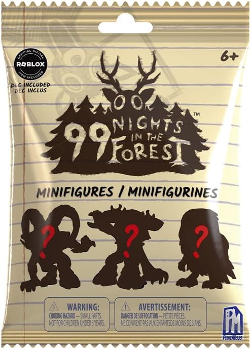 99 Nights in the Forest - ブラインドバッグミニフィギュア - シリーズ1 - Robloxで引き換えられるDLCコード付き - PhatMojoの公式ライセンスミステリーコレクターフィギュア。