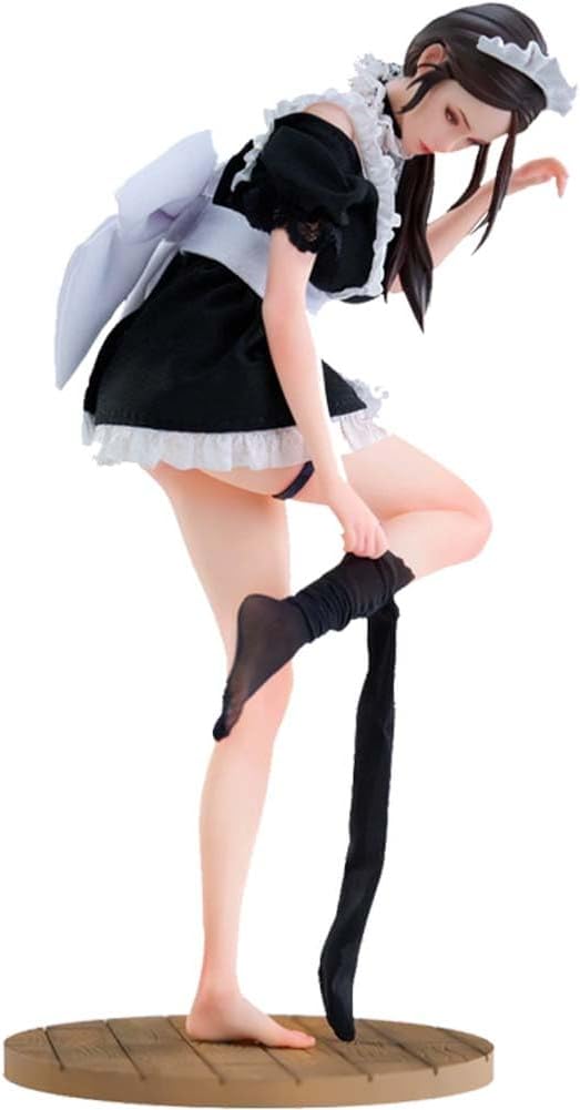 Zhongkaihua Maid Hyperrealistic Figure Anime Illustration Fabric Outfit Collectible PVC Model Statue for Home Desktop Decoration Adult Fans
