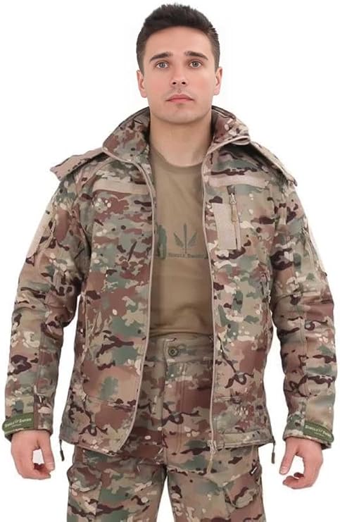 Single Sword Su&Rüzgâr Geçirmez Kapüşonlu Softshell Kışlık Erkek Mont