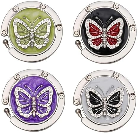 4Pc Foldable Butterfly Purse Hook Table Hook Hanger 1.37x3.5in | Purse Hook Purse Table Hook Holder Bag Hanger Hook