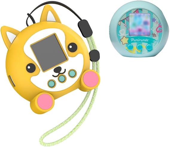 Silicone Safety Case for Punirunes Interactive Digital Pet, Soft Touch Yellow Cover with Lanyard, Cute Case Cover for Punirunes Interactive Digital Toy Accessories