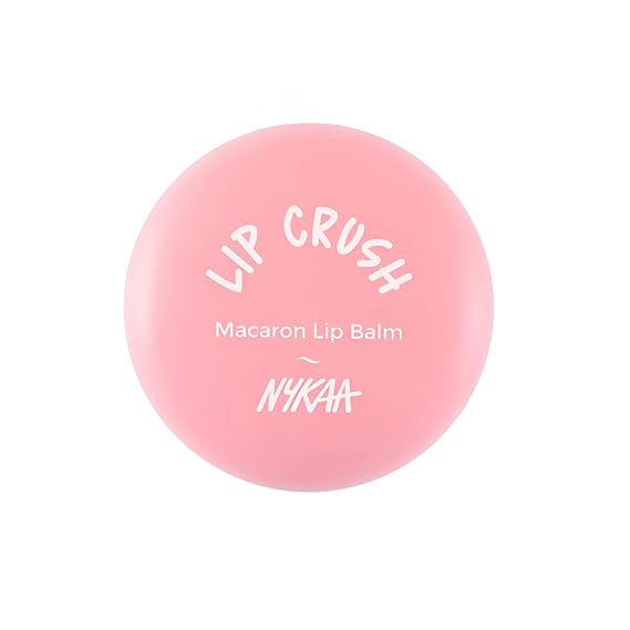 Nykaa Cosmetics Lip Crush Macaron Lip Balm - Lip Butter with Shea Butter and Sweet Almond Oil - Nourishing and Healthy Lips - 06 Strawberry - 0.28 oz