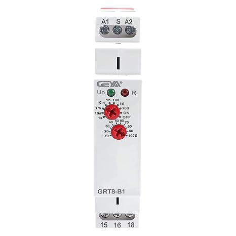 GEYA Delay Off Single Function Time Relay 1 Output 16A Electronic Power Off Timer Delay Relay(GRT8-B1,AC230V)