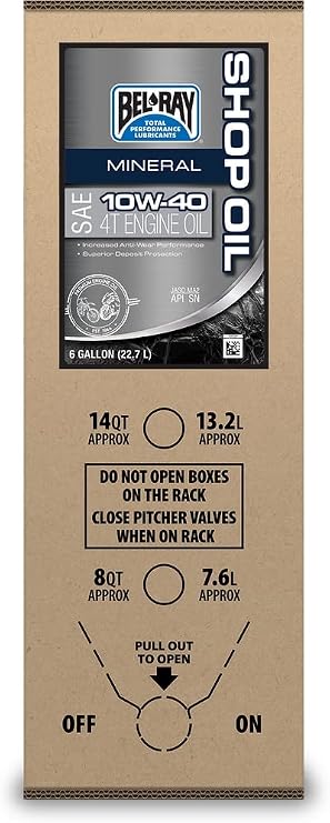 Bel-Ray 301290150033 MC-4T Mineral Oil - 10W40-6 Gal.