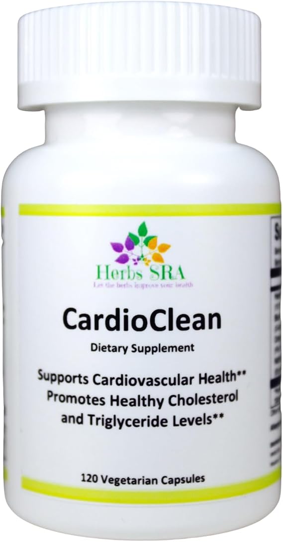 CARDIOCLEAN Cholesterol & Circulation Support Supplement Supports Cardiovascular Health & Healthy Cholesterol Levels 120 Vegetarian Capsules