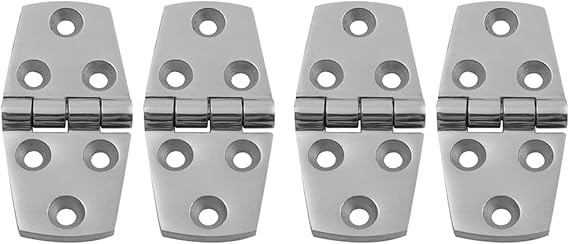 Hinges 4 Pieces Stainless Steel Strap Hinge Door Hinge for Marine Boat Yacht 76 X 38 Mm Rafting Boating Accessories,Boat Marine (Color : Silver)