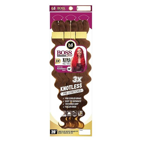 BOBBI BOSS Pre-Feathered Braid 3X BODY WAVE 20" (1-Pack, 1 Jet Black)