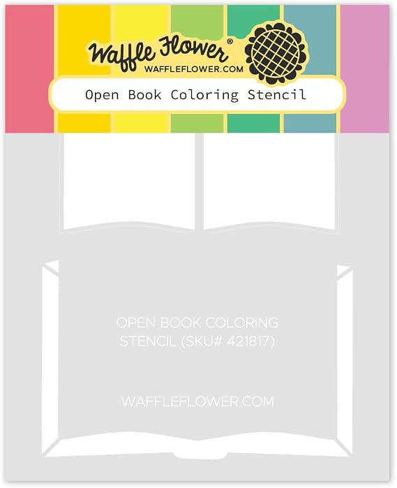 Waffle Flower Open Book Coloring Stencil