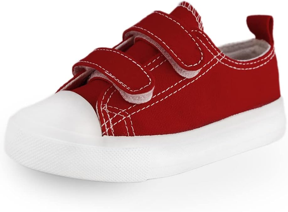 Toddler Boys and Girls Low Top Canvas Adjustable Strap Sneakers
