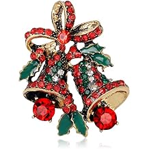 Christmas Pins,Christmas Brooches for Women,Rhinestone Crystal Christmas Pins,Cute Snowman Bells Christmas Trees Santa Claus Candy Cane Jewelry Pins, Christmas Jewelry for Women Xmas Decoration