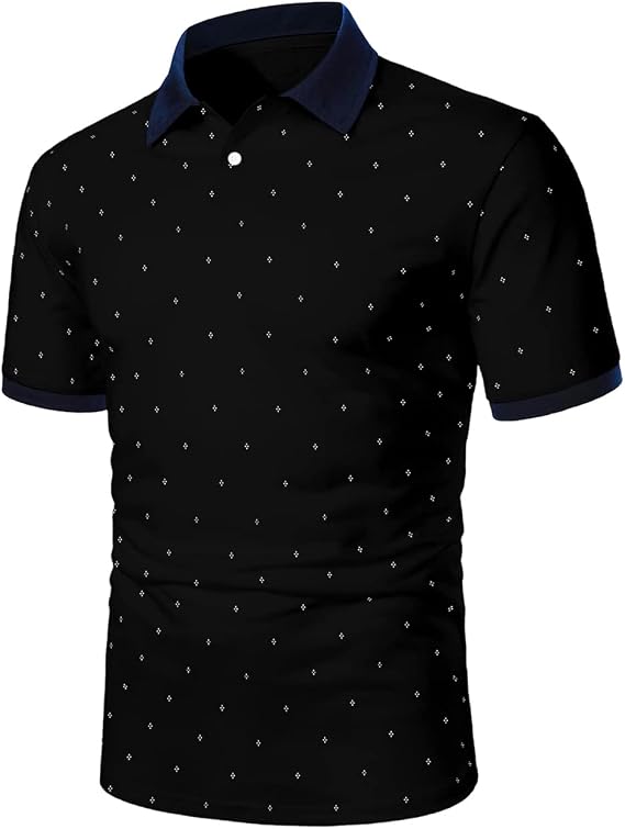 Hodaweisolp Men's Regular-fit Polo Shirt Short Sleeve Casual Golf Tennis T-Shirt