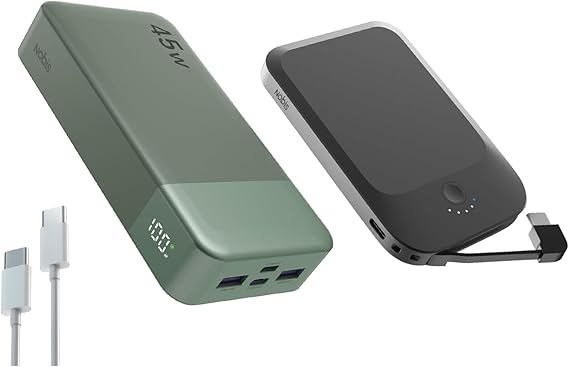NOBIS Portable Charger, 45W 20000mAh Power Bank and 22.5W 5000mAh Magnetic Power Bank