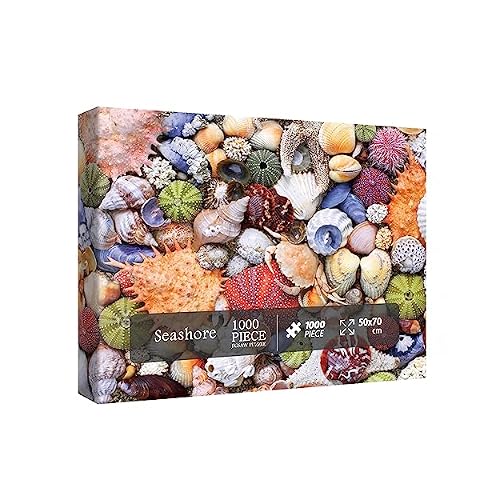Colorful Seashell 1000 Piece Puzzle, Ocean Beach Jigsaw for Adults, Marine Hawaii 1000 Piece Puzzle
