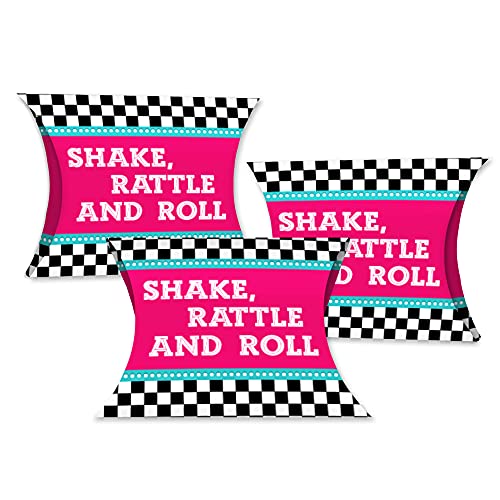 Big Dot of Happiness 50s Sock Hop - Favor Gift Boxes - 1950s Rock N Roll Party Petite Pillow Boxes - Set of 20
