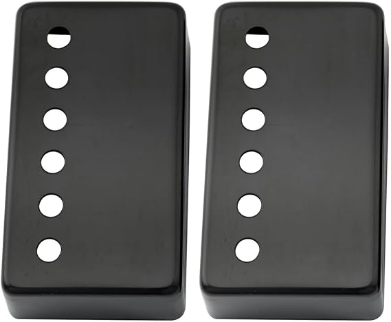2PCS Black 50mm/52mm Pole Spacing Metal Humbucker Guitar Pickup Neck Bridge Pickup Covers for Epi Les Paul