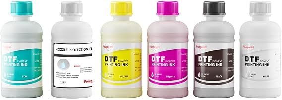 Procolored Direct to Transfer Film Ink (250ml*6(W,CMYK,Print Head Protection Fluid))