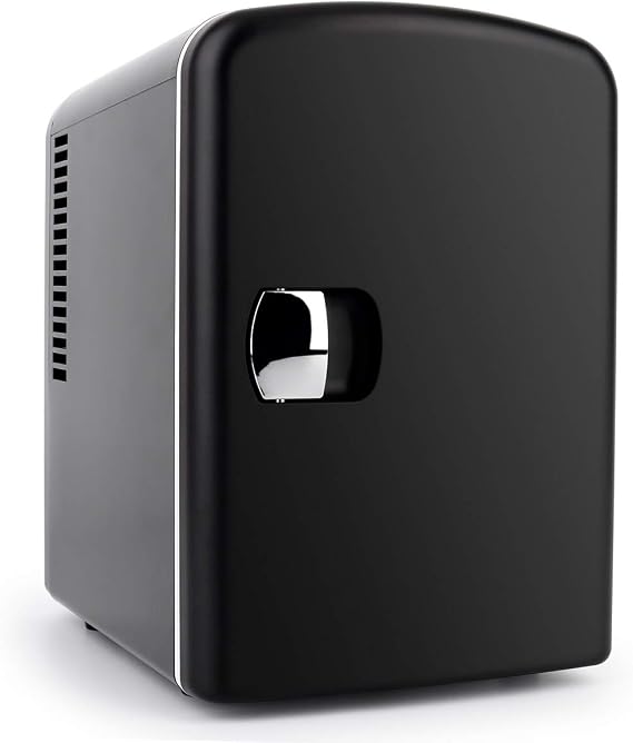 PERSONAL CHILLER Portable Mini Fridge 4L/6Cans Cooler and Warmer, Mini Compact Refrigerators - Black