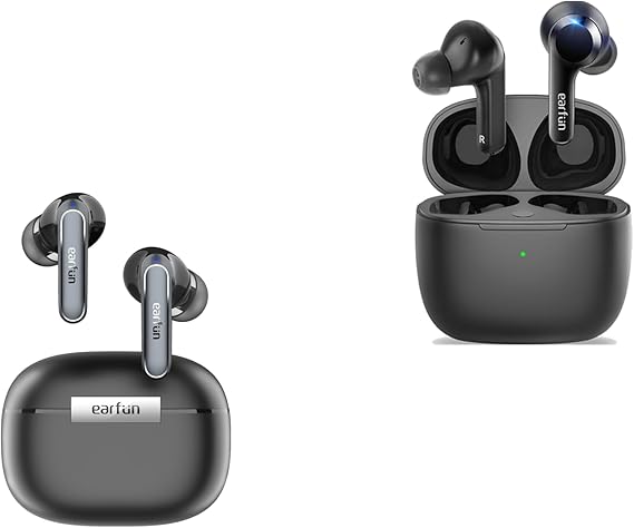 EarFun Air 2 Wireless Earbuds, 10mm Drivers with LDAC Bluetooth Earbuds, Hi-Res Audio, Bluetooth 5.3 with Multipoint Connection Air True Wireless Earbuds, Bluetooth Earbuds with 4 Mics