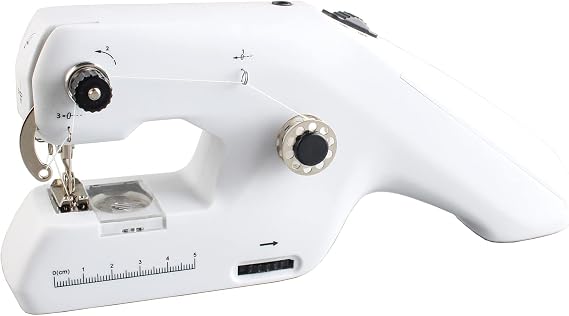 MICHLEY SewSimple Portable Handheld Sewing Machine with Two-Thread lockstitch, 9.4-inches by 2.3-inches by 3.9-inches, White