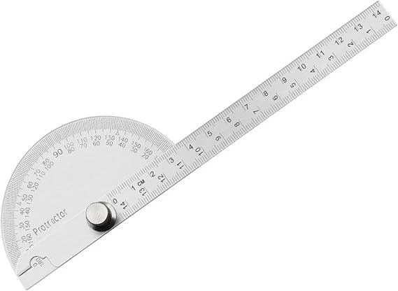 Stainless Steel 180 Degree Protractor Metal Angle Ruler Professional Meter Ruler Gauge Finder Goniometer Conveyor Tool(14cm)