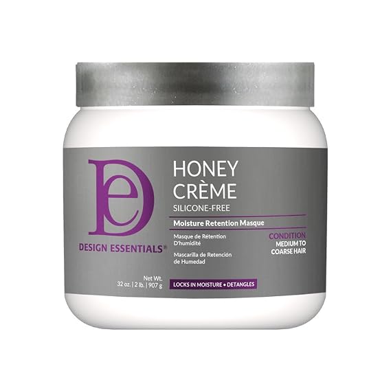 Design Essentials Honey Creme Moisture Retention Masque, Deep Conditioner for Dry or Coarse Hair with Honey & Sunflower Oil, 32 oz