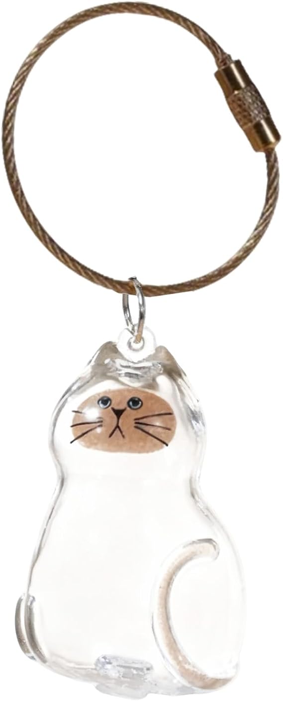 Cat Pet Keepsake Funeral Supplies: DIY Pet Fur Memory Capsule, Memorial Keychain for Cats, Transparent Transparent Material Pets Fur Keepsake, Self-Fill cat Memorial Gift for Pets Lovers (No.1)